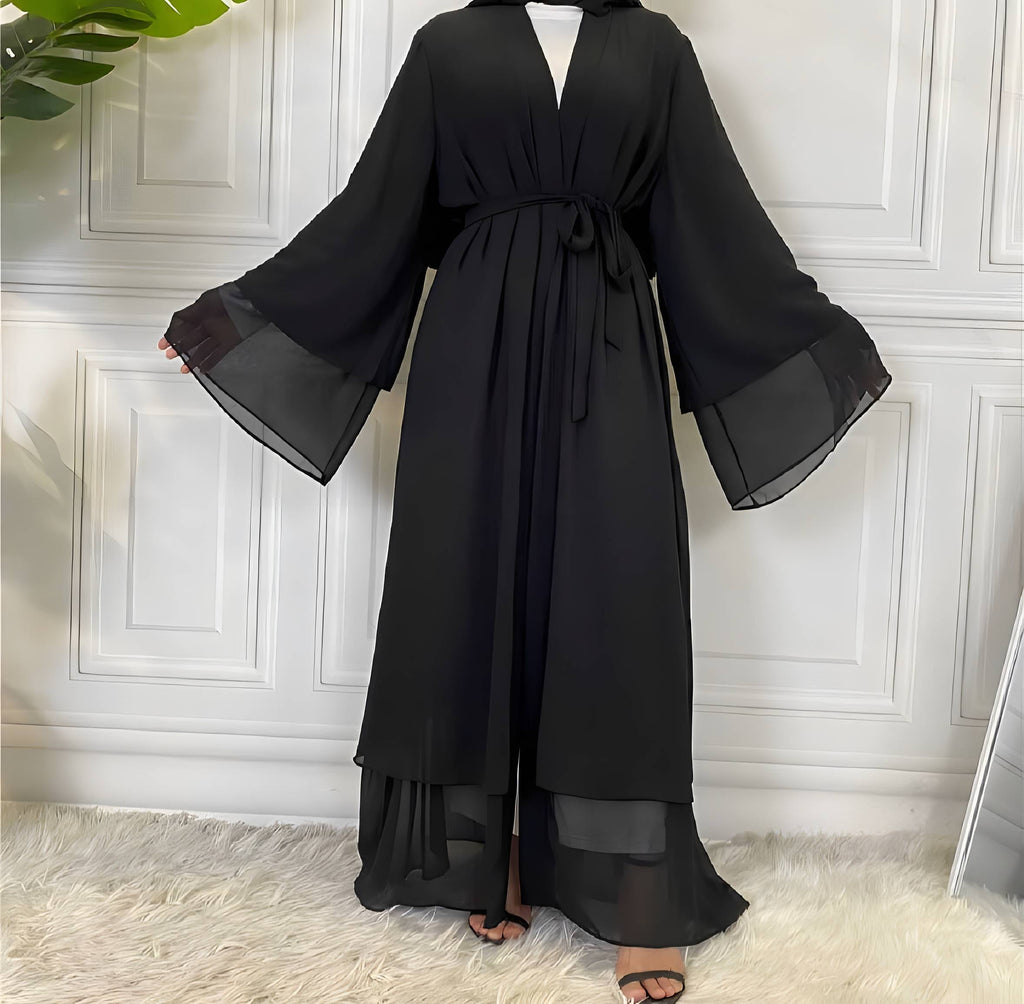 Robe cardigan chiffon femme