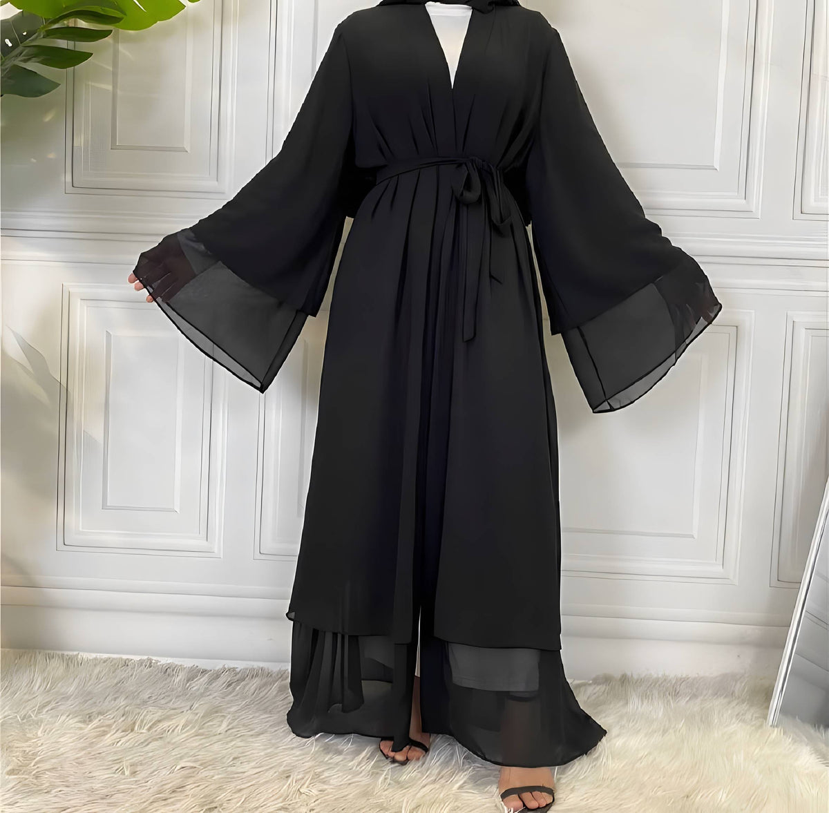 Robe cardigan chiffon femme