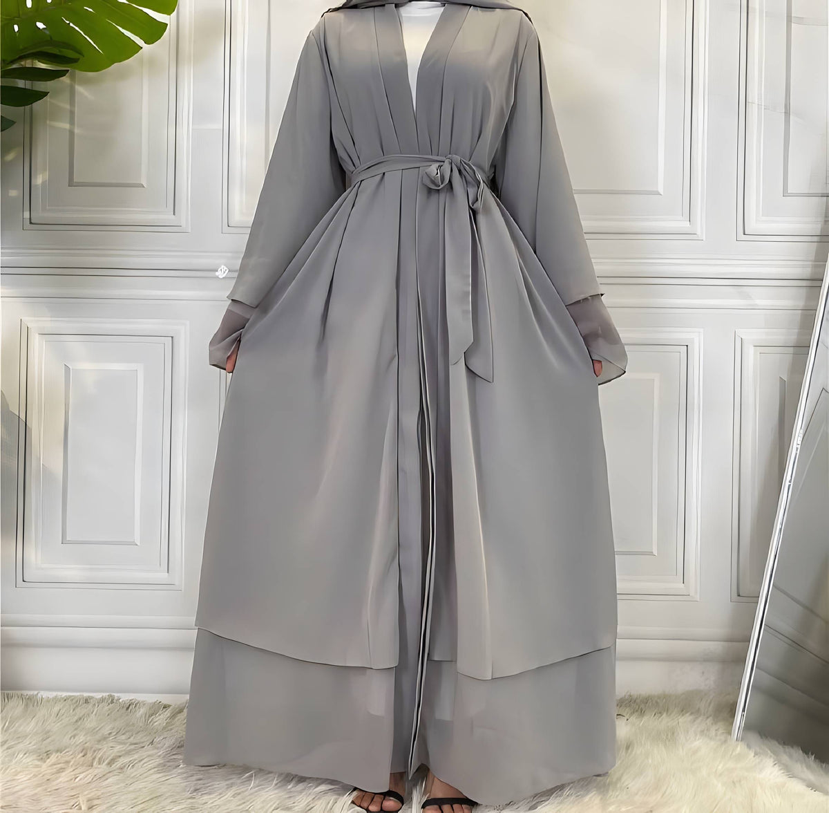 Robe cardigan chiffon femme