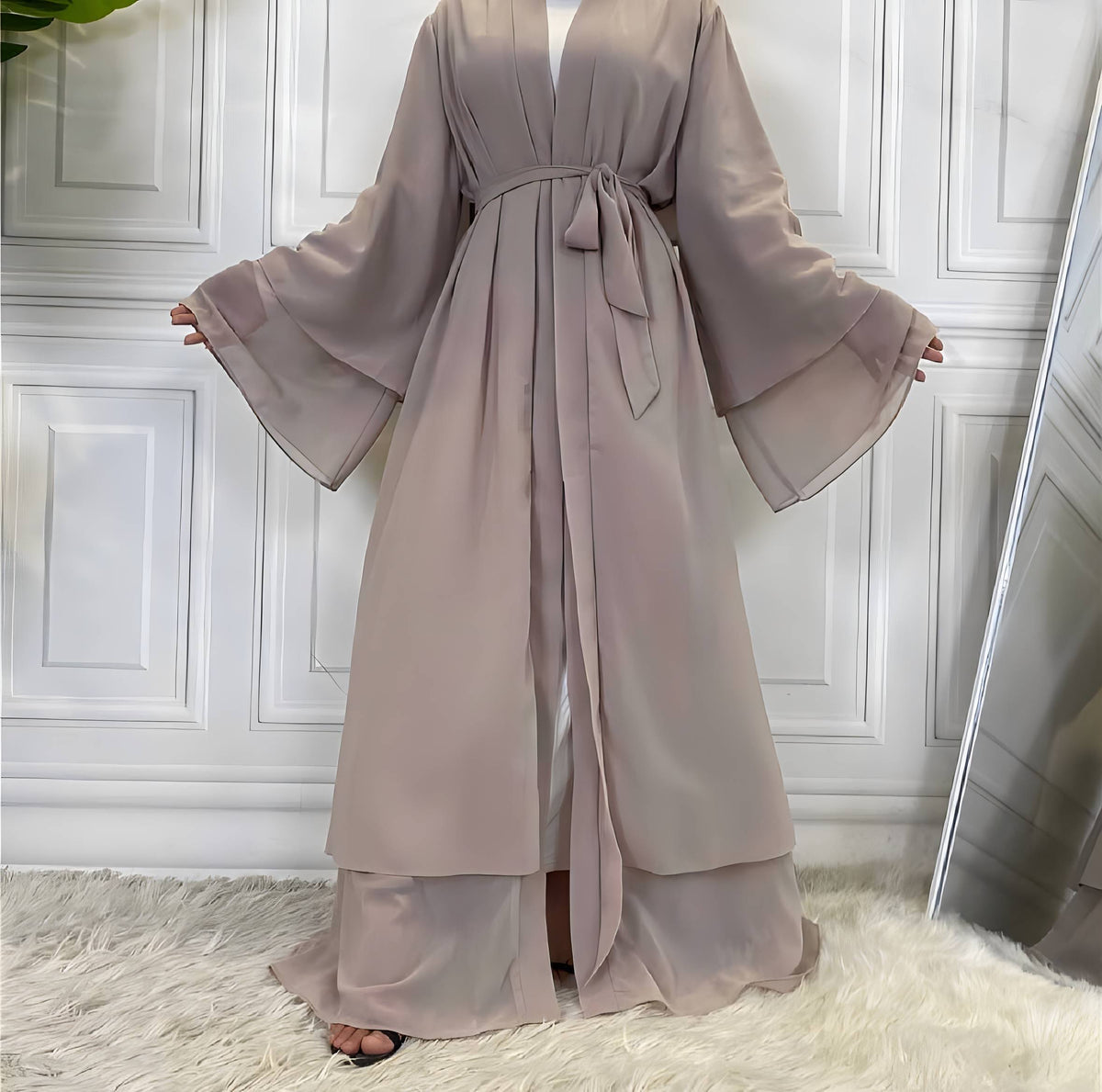 Robe cardigan chiffon femme