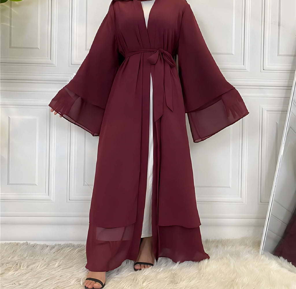 Robe cardigan chiffon femme