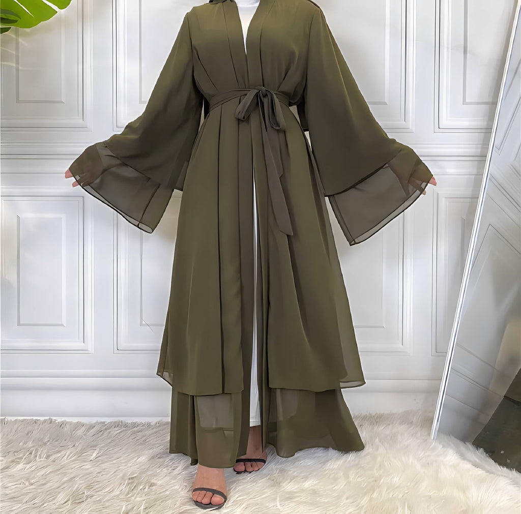 Robe cardigan chiffon femme