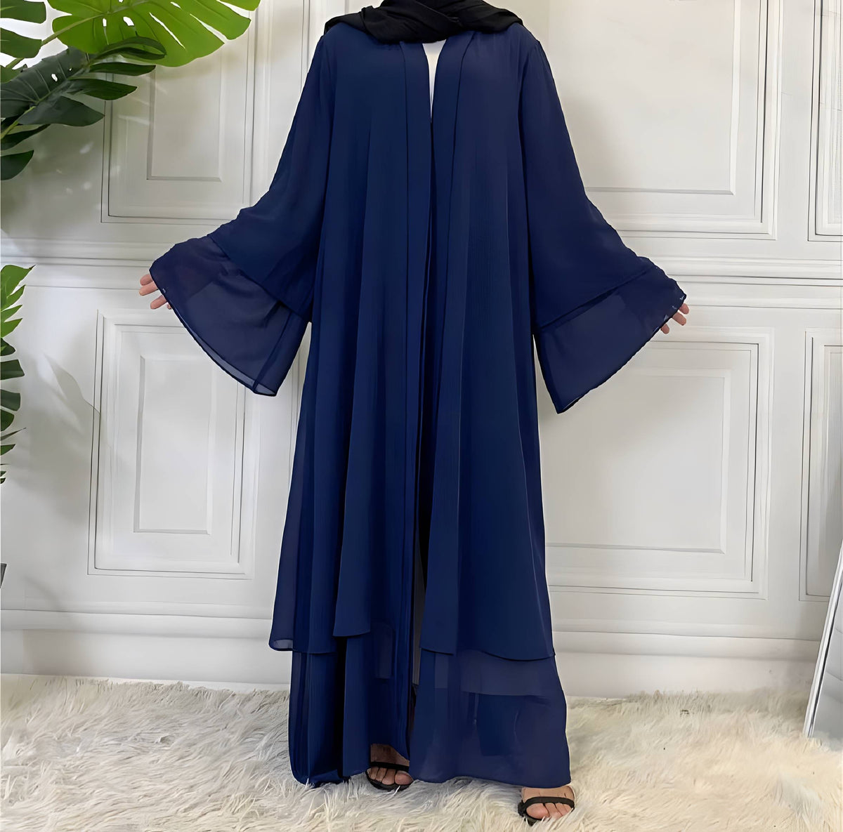 Robe cardigan chiffon femme